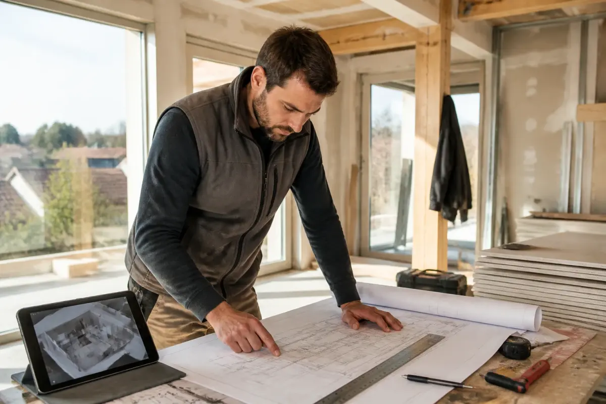 Scène de chantier en rénovation en Haute-Garonne